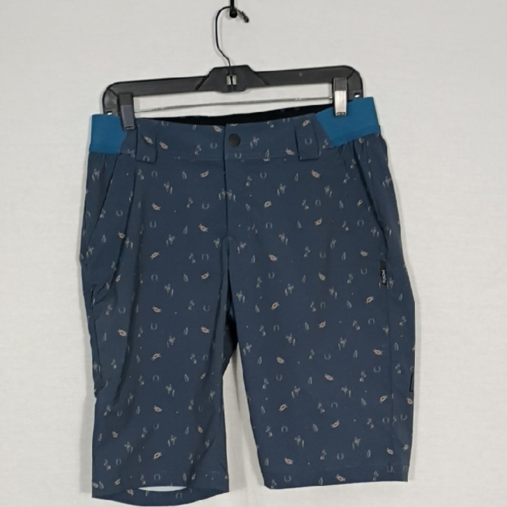 NWT Flylow Women's Tia Shorts Night Blue With Horse And Horseshoe Print Size 6